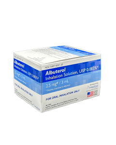 Albuterol 2.5 mg, 3 ml Vial, 25/bx (Rx)